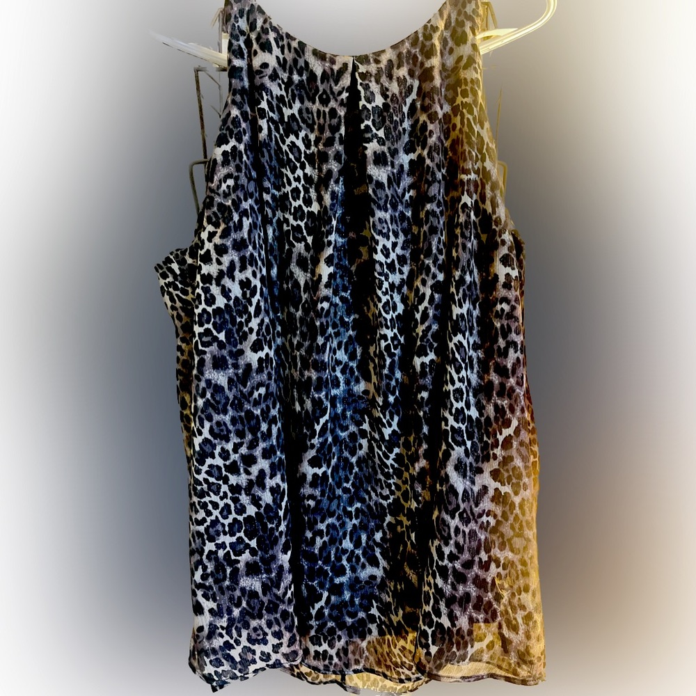 Breathless Animal Print Sleeveless Blouse Size 1X